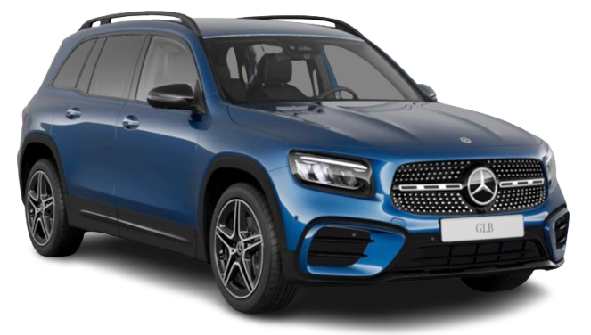 藍色 Mercedes-Benz GLB 200 休旅車前側視圖
